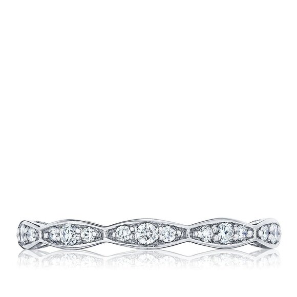 Tacori Platinum Sculpted Crescent Marquise Design Diamond Wedding Band - Picture 1 of 4